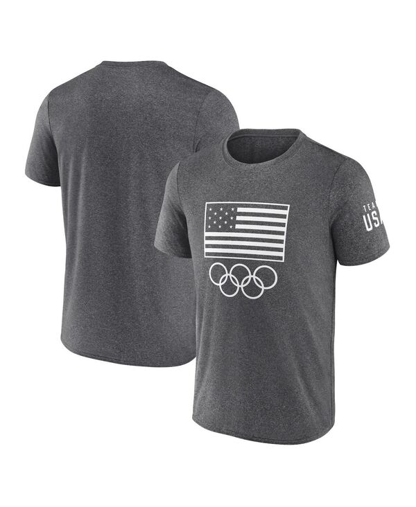 ファナティクス メンズ トップス Tシャツ Fanatics Men's Heather Charcoal Team USA Podium T-Shirt Heather Charcoal チャコール