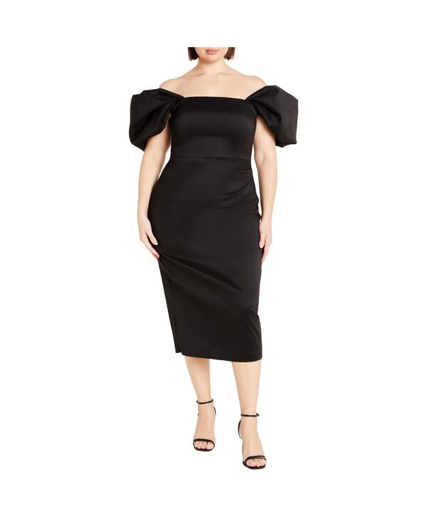 シティーシック レディース トップス ワンピース CITY CHIC Women's Elyse Dress Black ブラック
