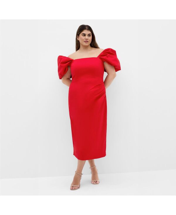 シティーシック レディース トップス ワンピース CITY CHIC Women's Elyse Dress Tango red レッド