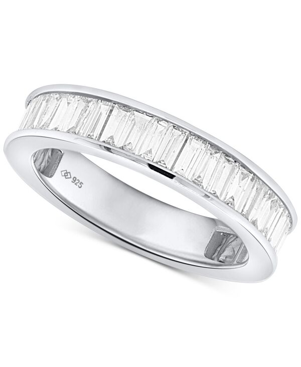 フォーエバー グロウン ダイヤモンズ レディース アクセサリー リング Forever Grown Diamonds Lab Grown Diamond Baguette Band (1 ct.w.) in Sterling Silver or 14k Gold-Plated Sterling Silver シルバー