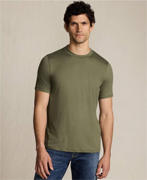 ランズエンド メンズ トップス Tシャツ Lands' End Men'short Sleeve Cooling Performance Tee River stone green グリーン