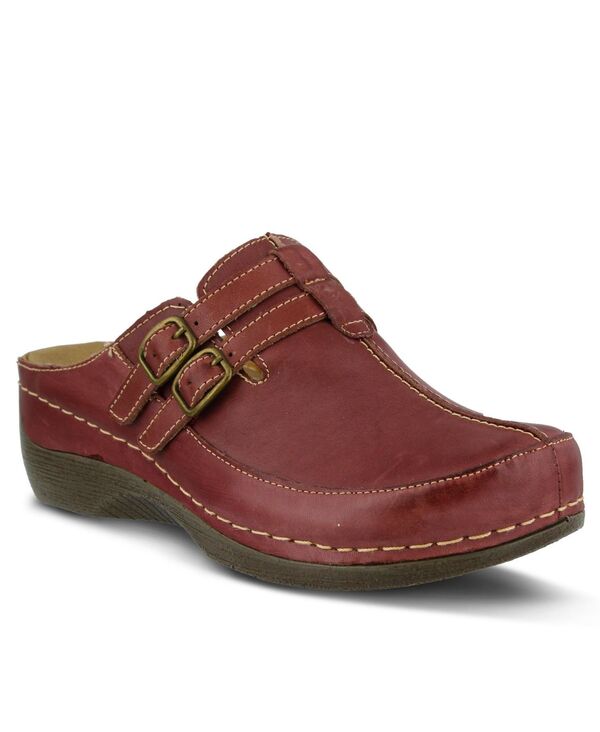 スプリングステップ レディース シューズ サンダル レザー Spring Step Happy Multi-Strap Leather Slip-On Clogs with Buckle Detail and Removable Insole Bordeaux マルチカラー