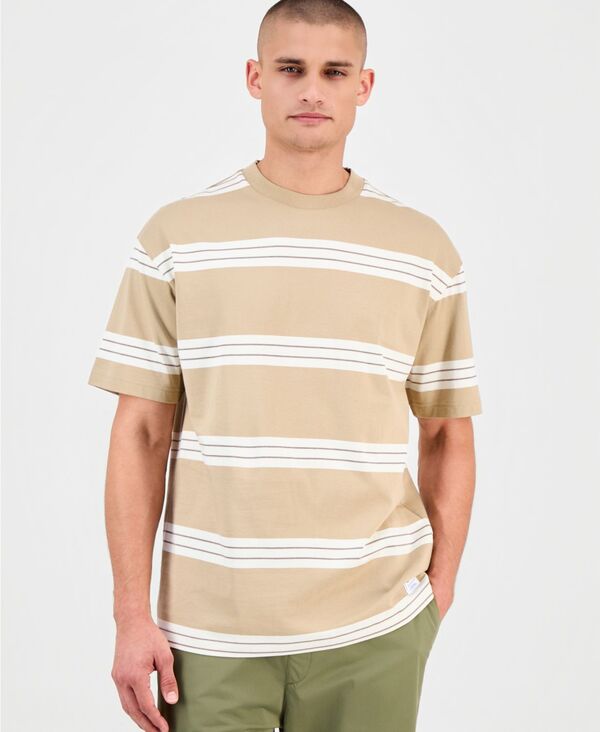 ヒューゴボス メンズ トップス Tシャツ クルーネック 半袖 Hugo Boss Men's Nolisto Short-Sleeve Striped Crewneck T-Shirtan/White Stripes ホワイト