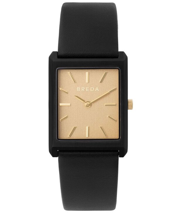 ブレダ レディース アクセサリー 腕時計 レザー BREDA Women's 'Virgil' 1736c Black Leather Band Watch 26mm Black/Gold ブラック