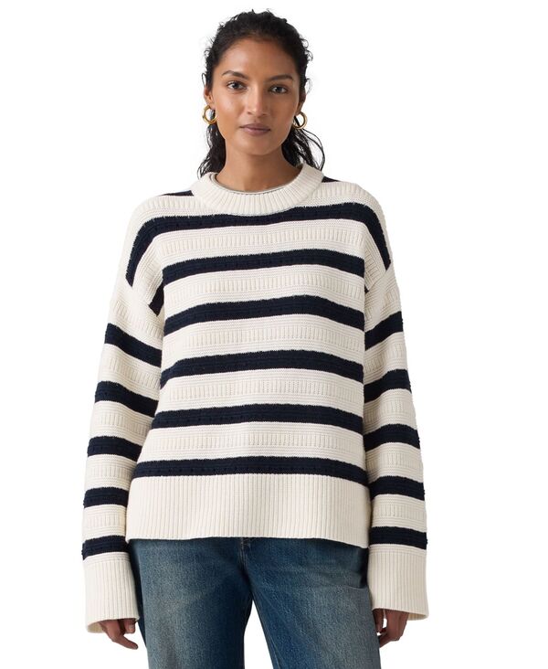 リーバイス レディース アウター ニット・セーター クルーネック Levi's Women's Candide Crewneck Sweater Emma Stripegret ストライプ｜ReVida 店