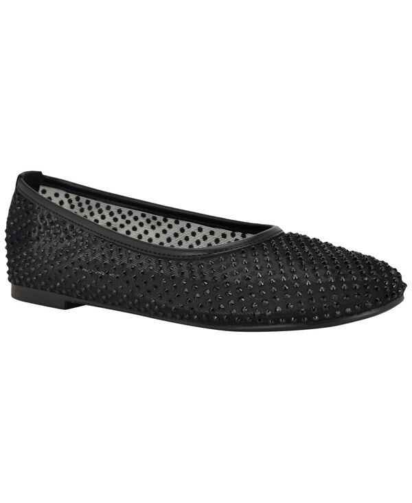 ナインウェスト レディース シューズ パンプス Nine West Women's Burnnembellished Slip-On Ballet Flats Black Mesh ブラック｜ReVida 店