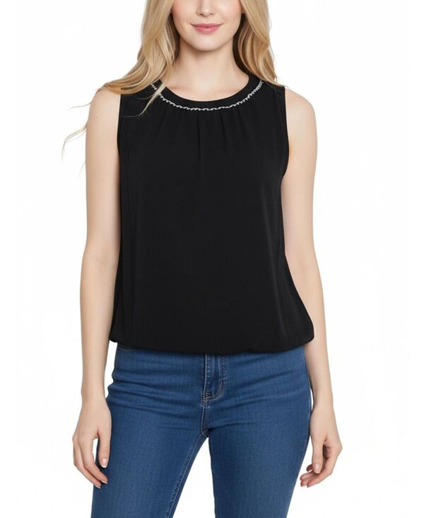 ニューヨークコレクション レディース トップス シャツ クルーネック NY Collection Women's Crew Neck Top Black ブラック