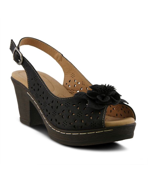 パトリシア レディース シューズ サンダル フラワー柄 フラワー Patrizia Women's DORIDAY Floral Slingback Peep-Toe Sandals Black ブラック