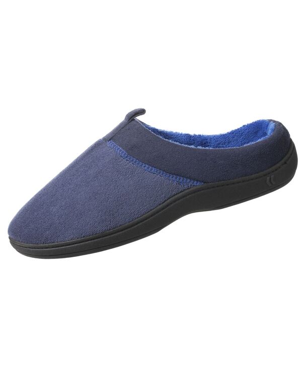 トーツ メンズ シューズ サンダル パイル Totes Isotoner Signature Men's Microterry Jared Hoodback Slippers with Memory Foam Navy Blue ネイビー