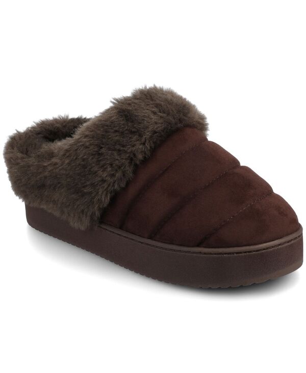 ジュルネ コレクション レディース シューズ サンダル キルティング Journee Collection Women's Blair Quilted Round Toe Cushioned Clog Slippers Brown ブラウン 11,610円
