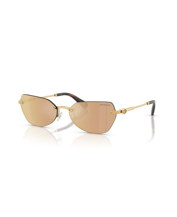 スワロフスキー レディース 付属品 サングラス・アイウェア Swarovski Women\u0027s Geometric SunglassesK7038 Dark Gold ゴールド