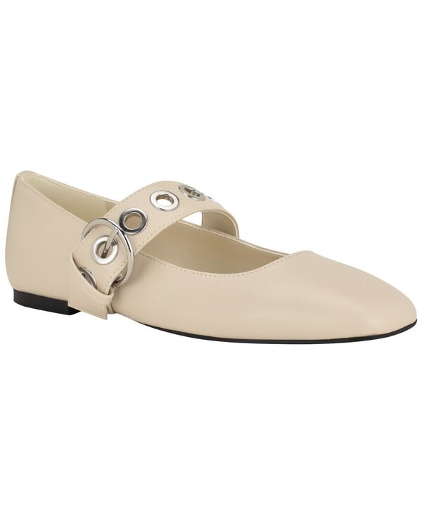 ナインウェスト レディース シューズ パンプス Nine West Women's Kebba Mary Jane Square Toe Flats Ivory アイボリー｜ReVida 店