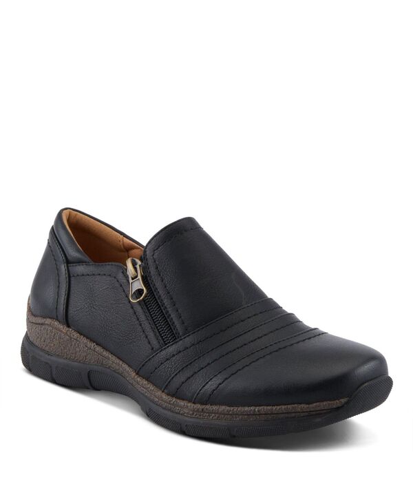 パトリシア レディース シューズ パンプス Patrizia Women's RIGNY Slip-On Wedge Shoes with Tonal Stitching and Zipper Detail Black ブラック｜ReVida 店