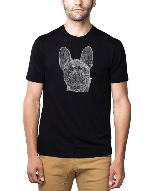 エルエーポップアート メンズ トップス Tシャツ LA Pop Art Men's Premium Word Art French Bulldog T-shirt Black ブラック