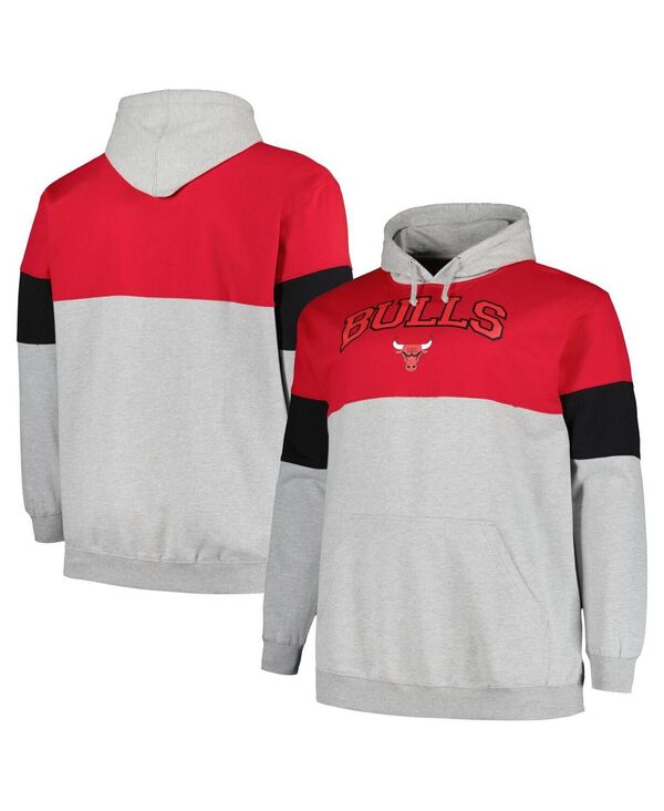 ファナティクス メンズ アウター パーカー・スウェットール Fanatics Men's Red Black Chicago Bulls Big and Tall Pullover Hoodie Red Black ブラック