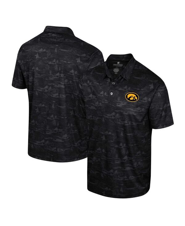 コロシアム メンズ トップス ポロシャツ プリント Colosseumen's Black Iowa Hawkeyes Daly Print Polo Shirt Black ブラック