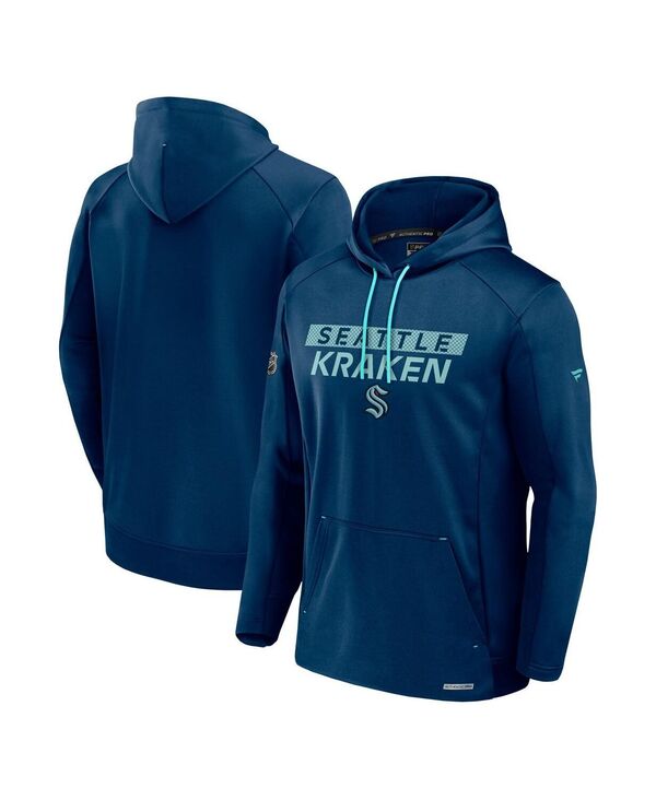 ファナティクス メンズ アウター パーカー・スウェット フリース Fanatics Men\u0027s Deep Sea Blue Seattle Kraken Authentic Pro Rink Fleece Pullover Hoodie Navy 米国海軍