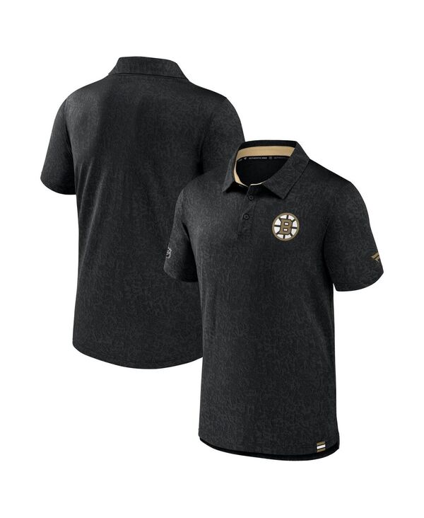 ファナティクス メンズ トップス ポロシャツ Fanatics Men's Black Boston Bruins Authentic Pro Jacquard Polo Black ブラック