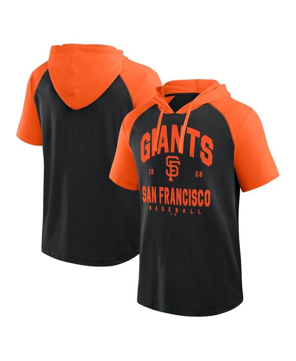 ファナティクス メンズ トップス プルオーバー パーカー Fanatics Men\u0027s Black San Francisco Giants Prime Raglan Short Sleeve Hoodie T-Shirt Black 黒いこと