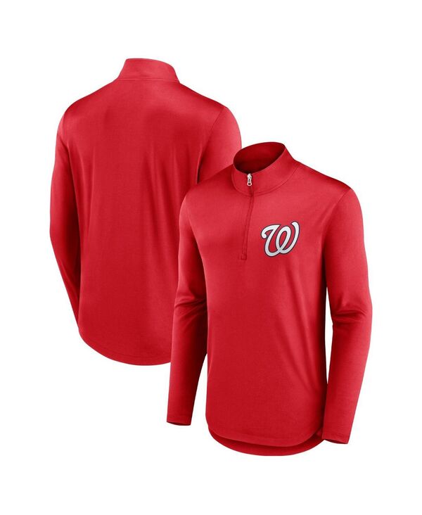 ファナティクス メンズ アウター パーカー・スウェット シャツ Fanatics Men's Red Washingtonationals Tough Minded Lightweight Quarter-Zipullover Sweatshirt Red レッド