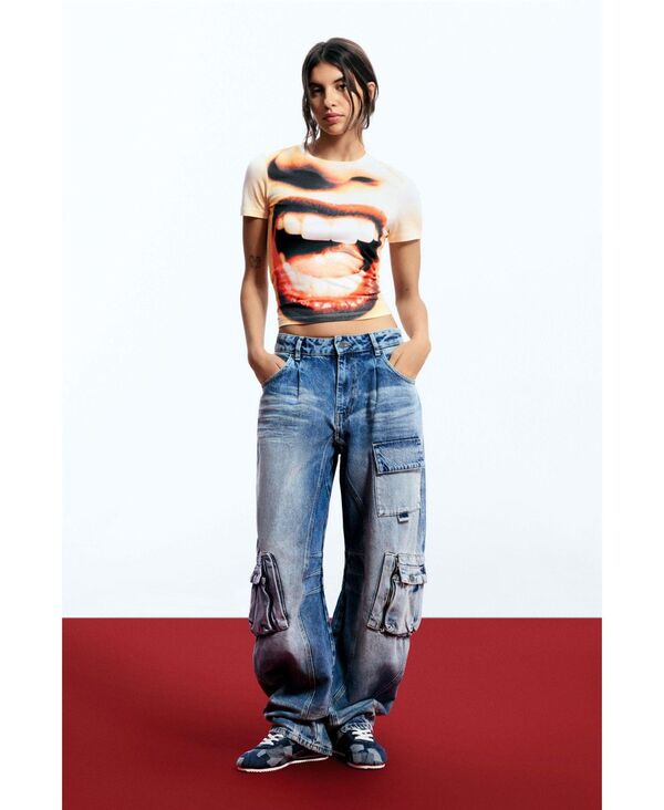 デジグアル レディース トップス シャツ Desigual Women's Egonlaboca T-shirt White ホワイト