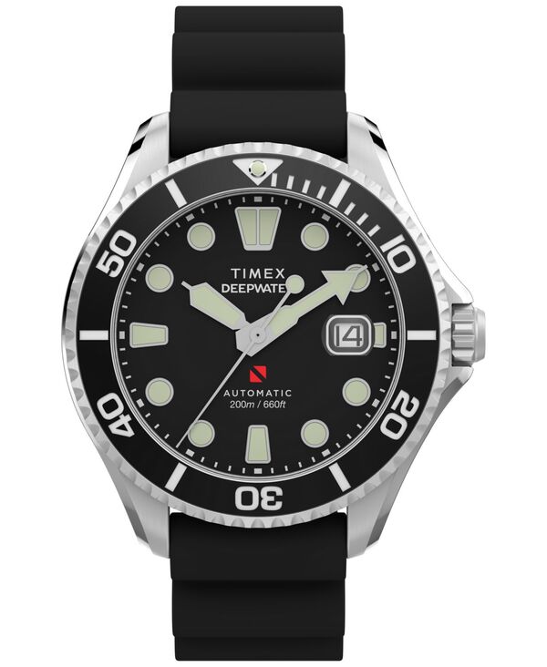 タイ王国メックス メンズ 付属品 ウオッチ Timex Men\u0027s Mechanical Automatic Black HNBRubber Watch 44粍 Black 黒いこと