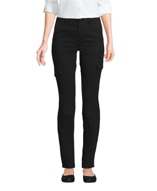 ランズエンド レディース ボトムス カジュアルパンツ Lands' End Women's Mid Rise Slim Cargo Chino Pants Black ブラック｜ReVida 店
