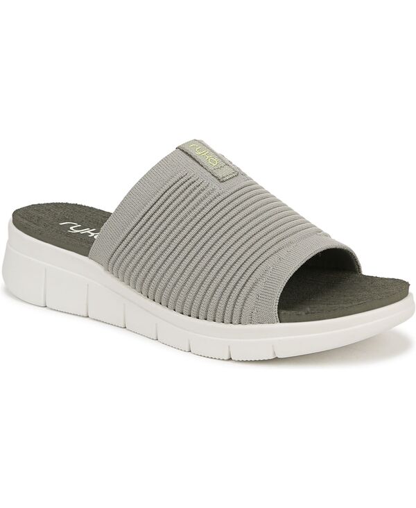 ライカ レディース シューズ サンダル Ryka Women\u0027s Epic Slide Wedge Sandals Abbey Green Knit Fabric 緑であること