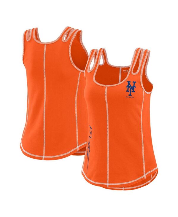 ウェア バイ エリン アンドルーズ レディース トップス タンクトップ コントラスト WEAR by Erin Andrews Women's Orange New York Mets Contrastitch Tank Top Orange オレンジ｜ReVida 店