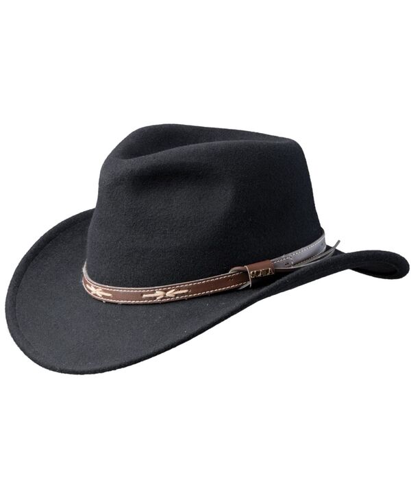 スカラ メンズ アクセサリー 帽子 ウール Scala Men's Wool Felt Outback Hat Black ブラック