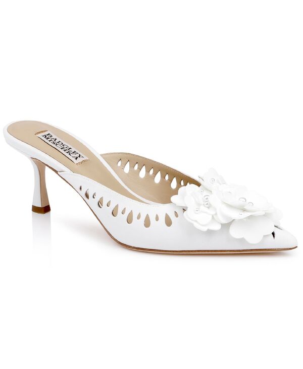 バッジェリーミシュカ レディース シューズ パンプス 踵 Badgley Mischka Women\u0027s Oriana Stiletto Heel Mules White 白いこと 靴-パンプス-レディース靴