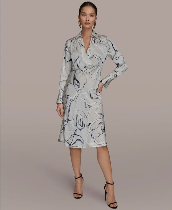 ダナ キャラン ニューヨーク レディース トップス ワンピース A ライン Donna Karanew York Women's Collared A-Line Dress Vellumulti マルチカラー