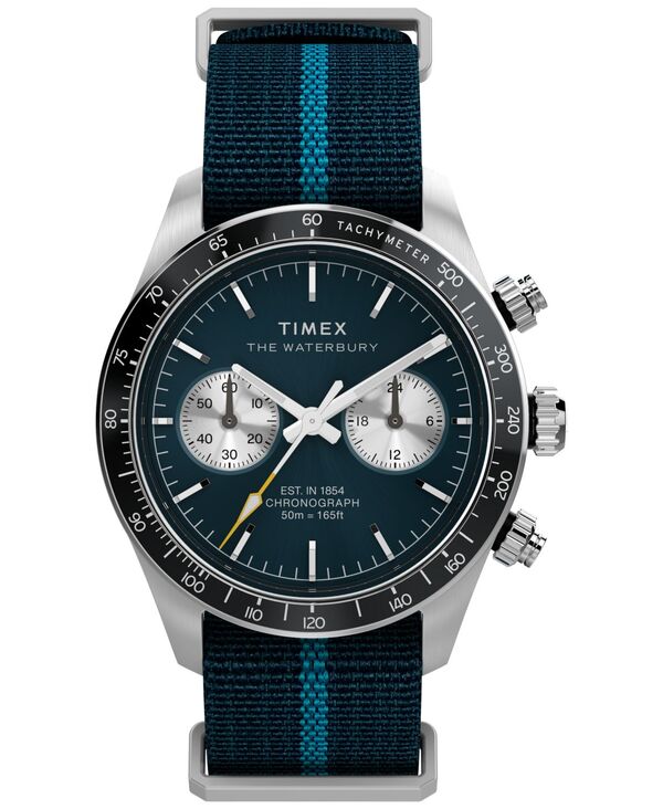 タイメックス メンズ アクセサリー 腕時計 Timex Men's Chronograph Blue Fabric Watch 39mm Blue ブルー
