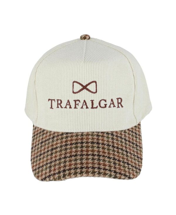 トラファルガー メンズ アクセサリー 帽子 コーデュロイ TRAFALGAR Men's 5 Panel Corduroy Baseball Hat with Plaid Brim Beige with plaid brim ベージュ