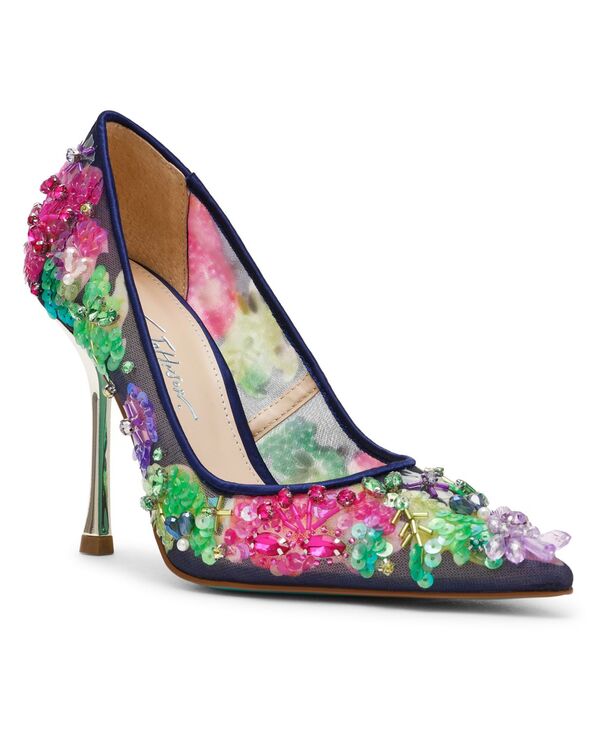 ベッツィジョンソン レディース シューズ パンプス メッシュ Betsey Johnson Women\u0027s Netta Mesh Slip-On Pumps Navy Multi 米国海軍