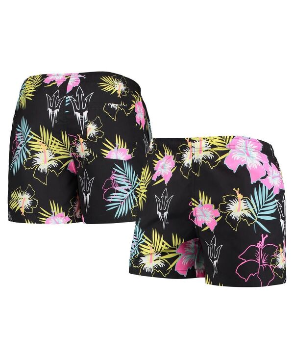 フォコ メンズ 水着 ハーフパンツ・ショーツ フラワー柄 フラワー FOCO Men's Black Arizona State Sun Devils Neon Floral Swim Trunks Black ブラック