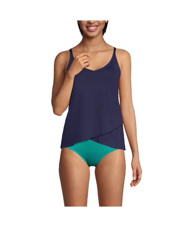 ランズエンド レディース 水着 トップのみ Lands' End Women's D-Cup Tulip Hem Tankini Top Deep sea navy ネイビー｜ReVida 店