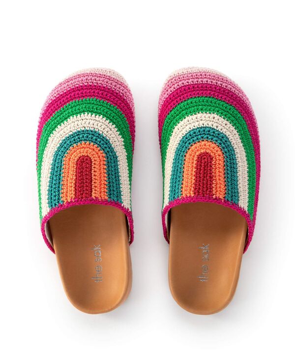 ザサック レディース シューズ サンダル The Sak Women Bolinas Hand-Crocheted Clog Beach stripe ストライプ
