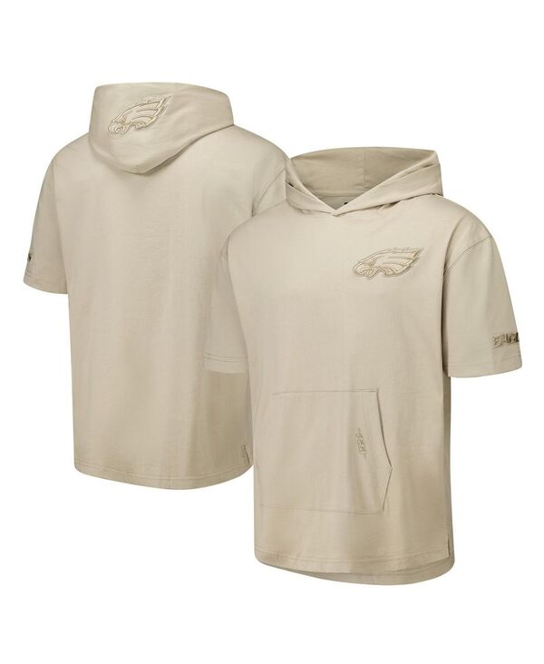 プロスタンダード メンズ アウター パーカー・スウェット キャップ Pro Standard Men's Tan Philadelphia Eagles Neutrals Capsule Short Sleeve Pullover Hoodie Tan タン