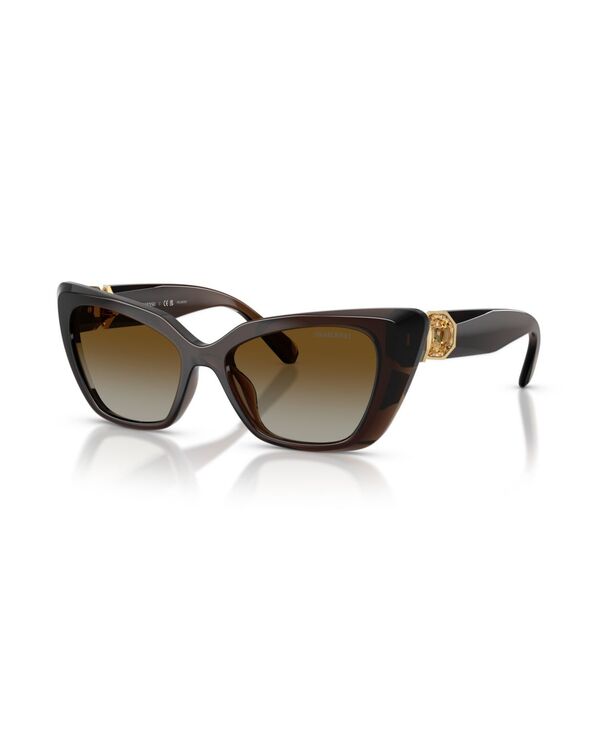 【貨物輸送無料】 スワロフスキー レディース サングラス・アイウェア 付属物 Women\u0027s Polarized Sunglasses SK6047 Transparent Brown Brown