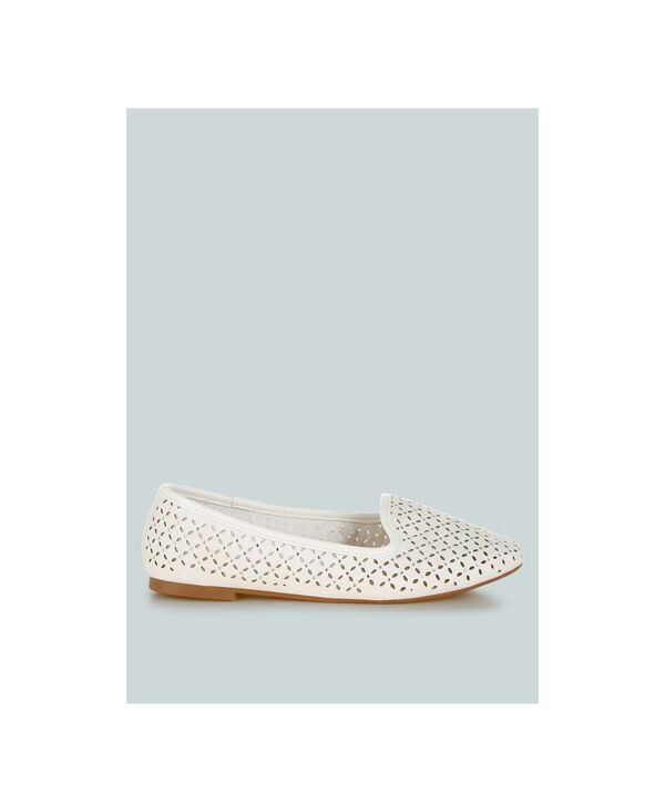 ロンドンラグ レディース シューズ パンプス カットアウト London Rag Womens Kyrie Cut Out Detail Ballerinas White ホワイト