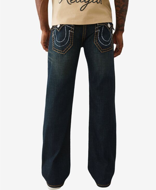 トゥルーレリジョン メンズ ボトムス デニムパンツ ブーツカット ブーツ ジーンズ True Religion Men's Billy Bootcut Super T Flap Jeans Midnight Spark Dark Wash
