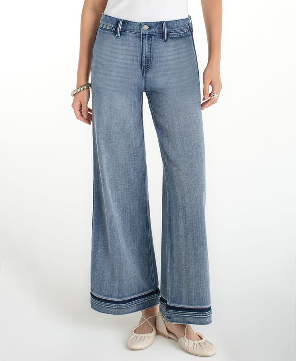リヴァプール ロサンゼルス レディース ボトムス デニムパンツ プチ ジーンズ Liverpoolos Angeles Women's Petite Super Stride Wide-Leg Jeans Reflection