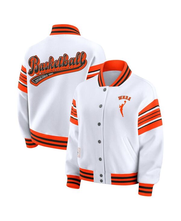 ウェア バイ エリン アンドルーズ レディース アウター ジャケット・ブルゾン スウェット シャツ フリース WEAR by Erin Andrews Women White/Orange WNBA Full-Snap Fleece Sweatshirt Jacket White Orange ホワイト