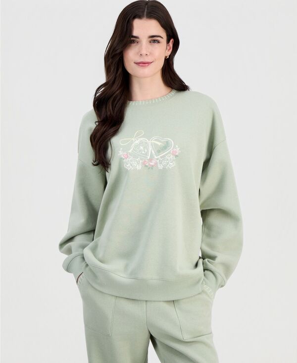シンシアリージュルズ レディース アウター パーカー・スウェット クルーネック シャツ Sincerely Jules Juniors' Whipstitched Crewneck Sweatshirt Desert Sage セージ