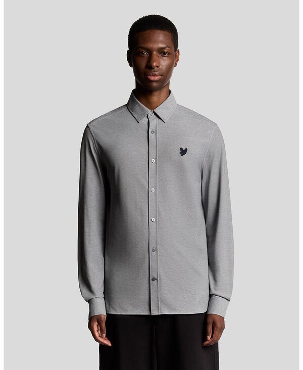 ライルアンドスコット メンズ トップス シャツ Lyle & Scott Men's Jacquard Stripe Long Sleeve Shirt White/ deep tan ホワイト
