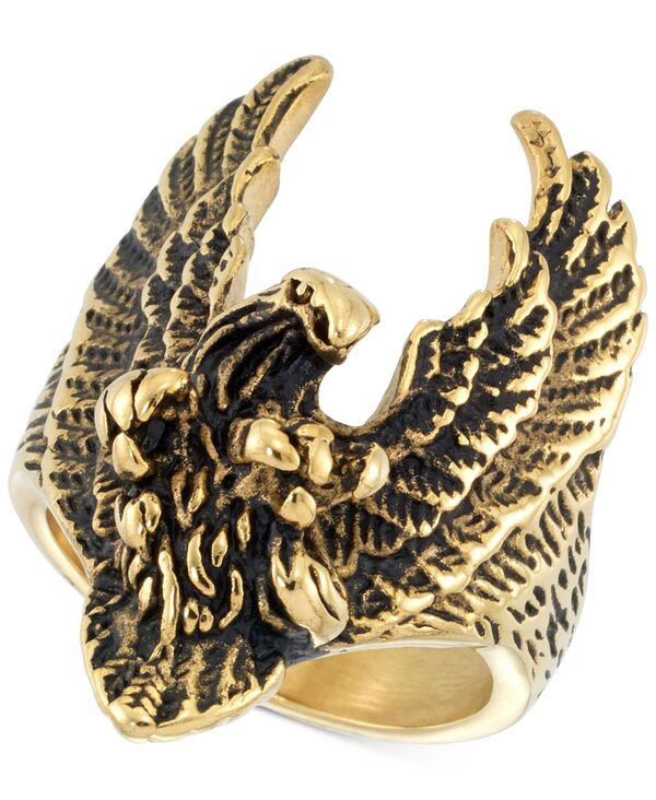 シモン アイ スミス メンズ アクセサリー リング Tシャツ LEGACY for MEN by Simone I. Smith Yellow & Black Ion-Plated Eagle Ring in Stainlessteel Gold Tone ゴールド