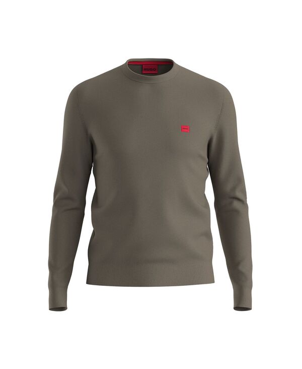 ヒューゴボス メンズ アウター 編み物・プルオーバー ロゴタイプ Hugo Boss Men\u0027san Cassius Logo Sweater Medium Gray 薄墨色