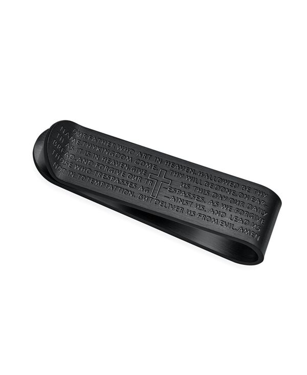 ブリング レディース アクセサリー 財布 Tシャツ Bling Jewelry Religious Mantra Quote Lords Prayer Cross Black Money Clip Card Holder Father Stainlessteel Black ブラック｜ReVida 店 7,336円
