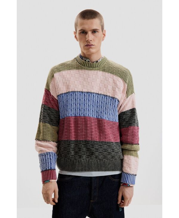デジグアル メンズ アウター ニット・セーター Desigual Men'stitch knit sweater Dark grey グレー 31,720円